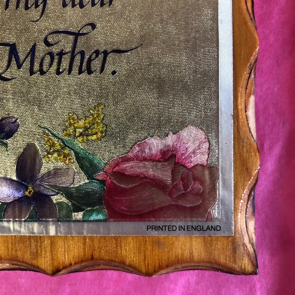 Scafa Art Hanging Wood Plaque Vintage Decor Mother Poem